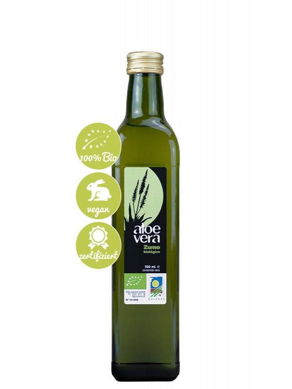 Aloe Vera Direct Juice 99,8% from the organic farm Mallorca